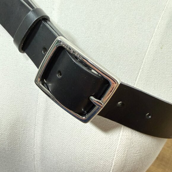 Rag & Bone Black Boyfriend Leather Belt Minimalist Classic Menswear Unisex M - Picture 2 of 7